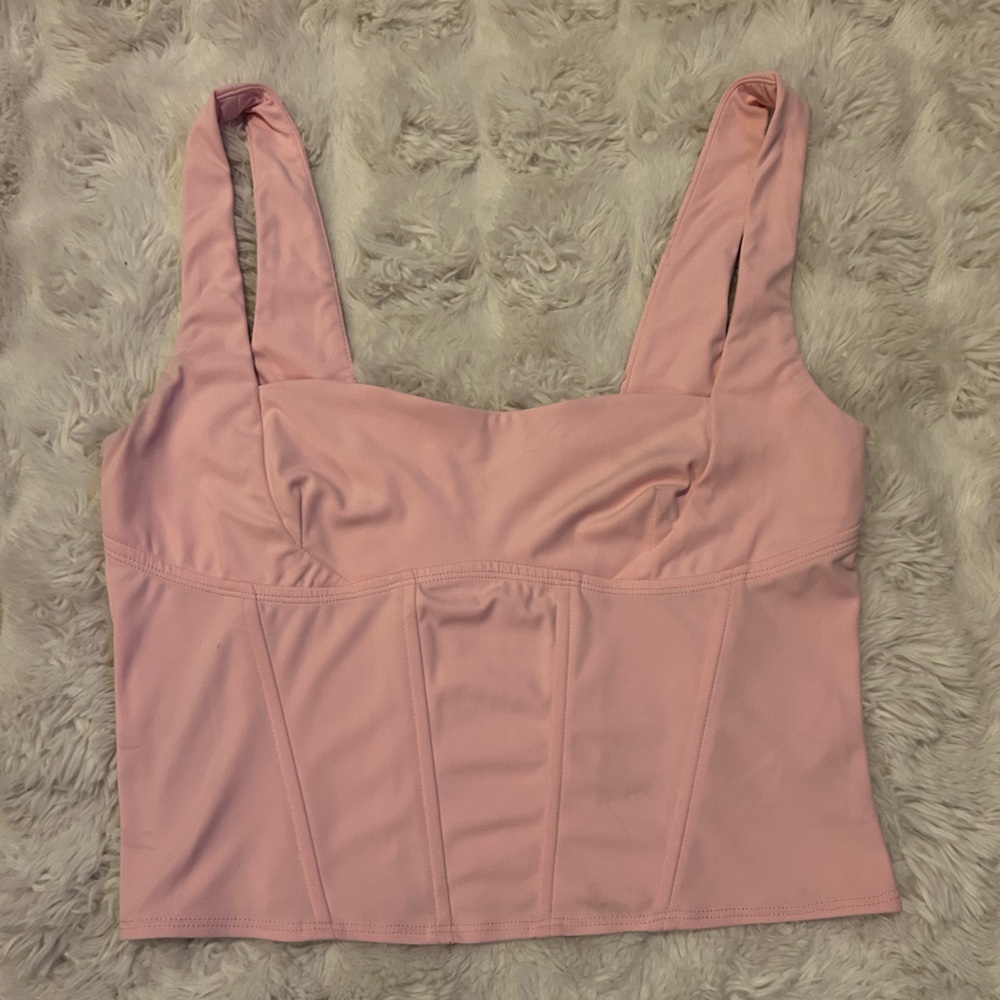 EDIKTED Baby Pink Corset Top